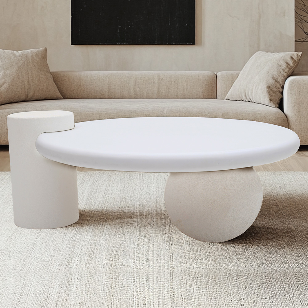 IH Design Udaipur White Abstract Coffee Table Image 1