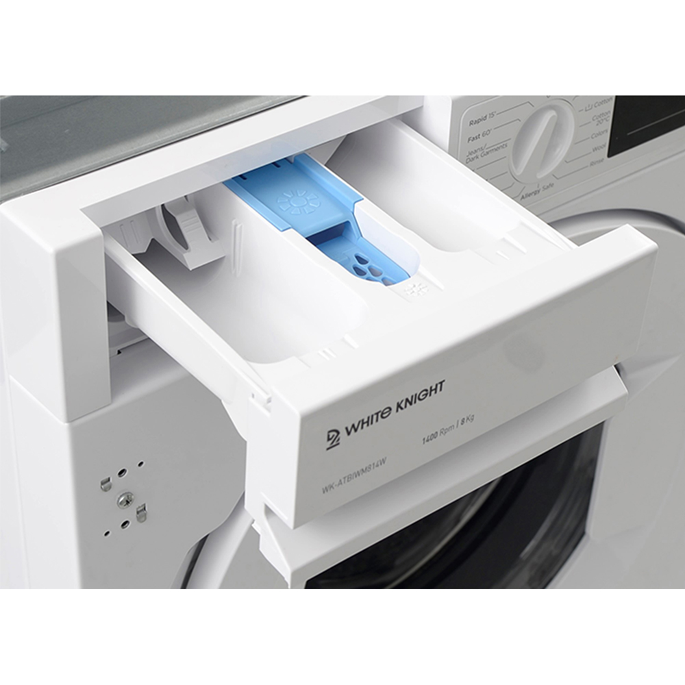 White Knight WK-ATBIWM814W 8kg 1400 RPM White Integrated Washing Machine Image 6