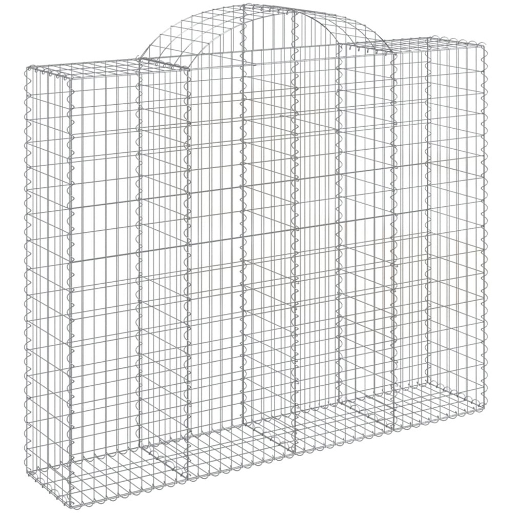 vidaXL Silver Galvanised Iron Arched Gabion Basket 200 x 50 x 160/180cm 6 Pack Image 1