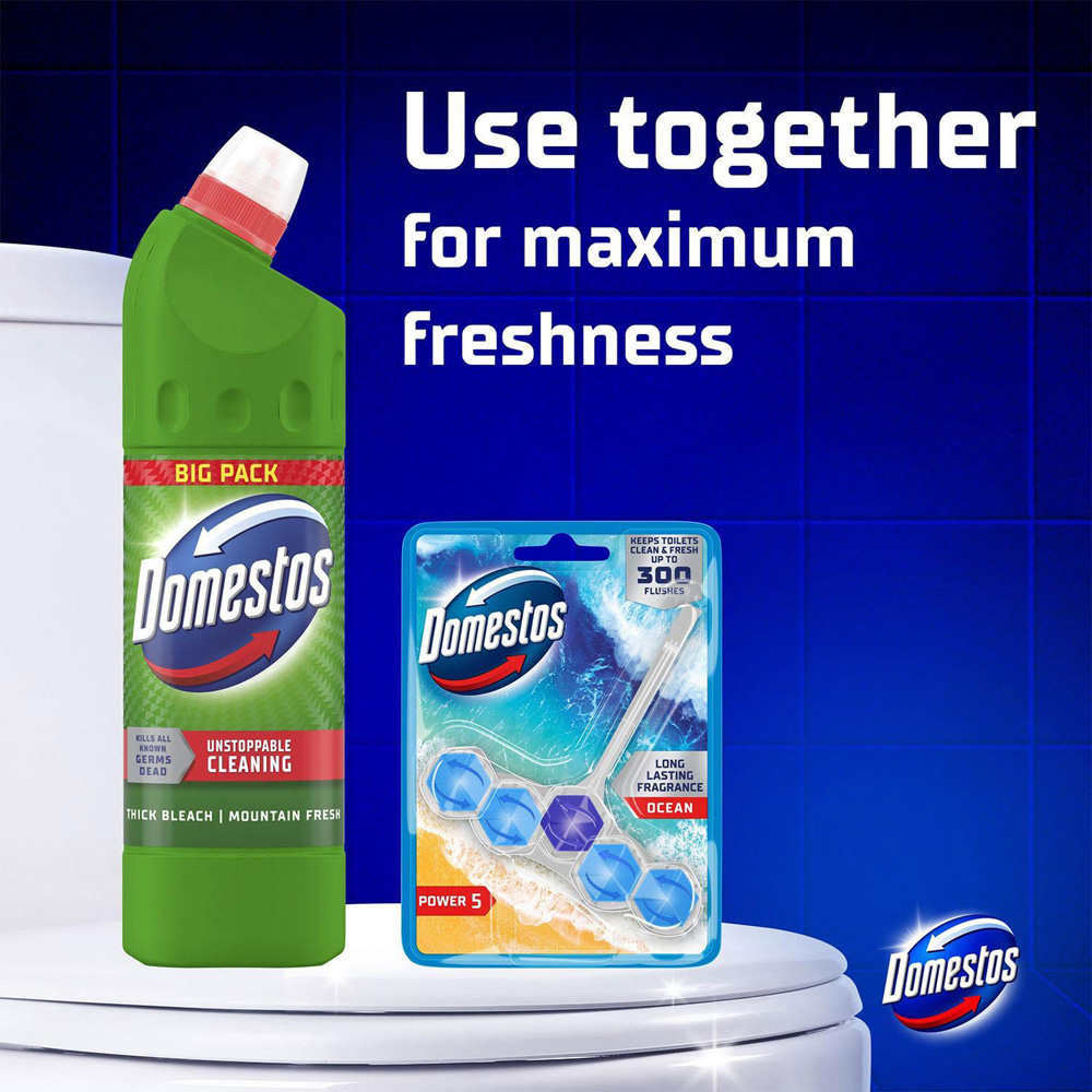 Domestos Mountain Fresh Thick Bleach Powerful Toilet and Bathroom Cleaner 1L 12 Pack Image 7
