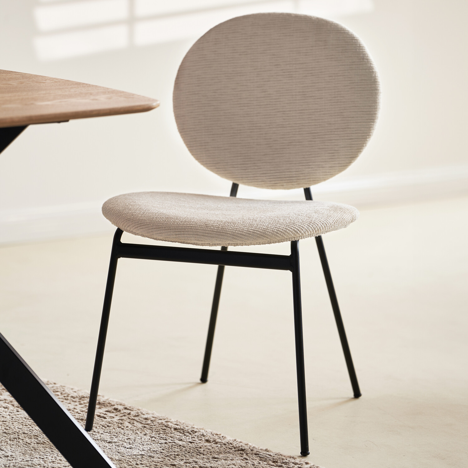Pair of Maybury Plush Dining Chairs Cream Image 1