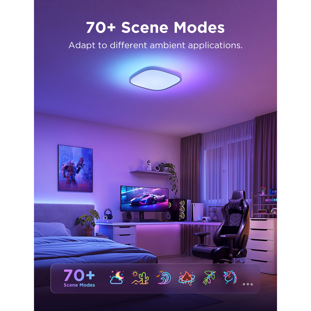 Govee 1S RGBWW and RGBIC Square Smart LED Ceiling Light 12 inch Image 5