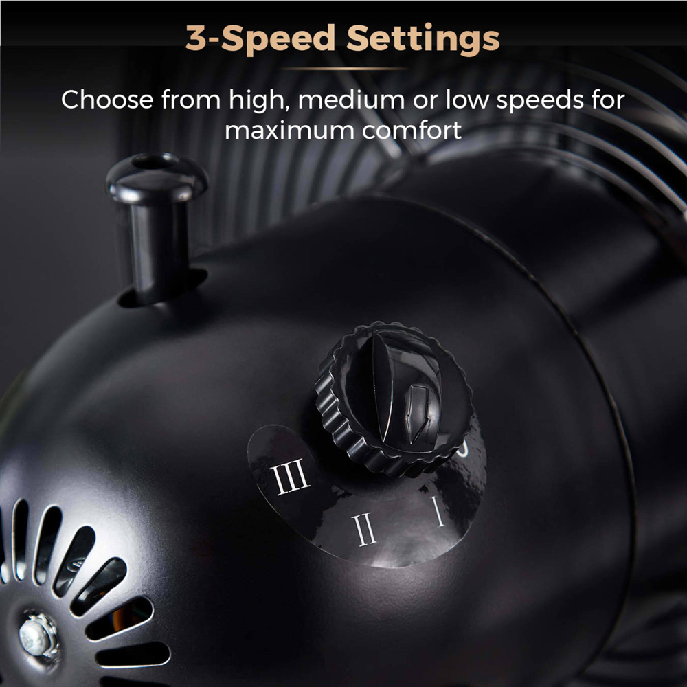 Tower Cavaletto 12 inch Black Metal Desk Fan Image 4