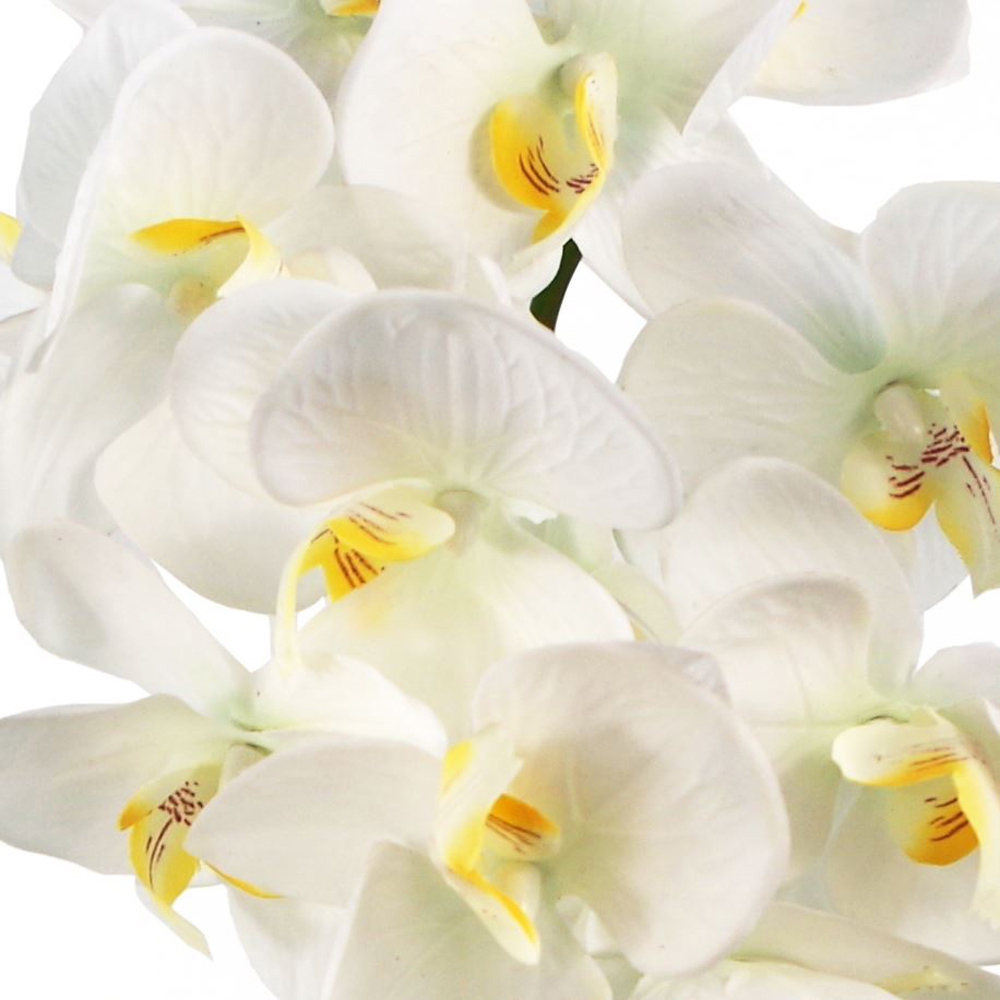 Leaf Large White Orchid Artificial Plant with Gold Pot 52cm Image 2