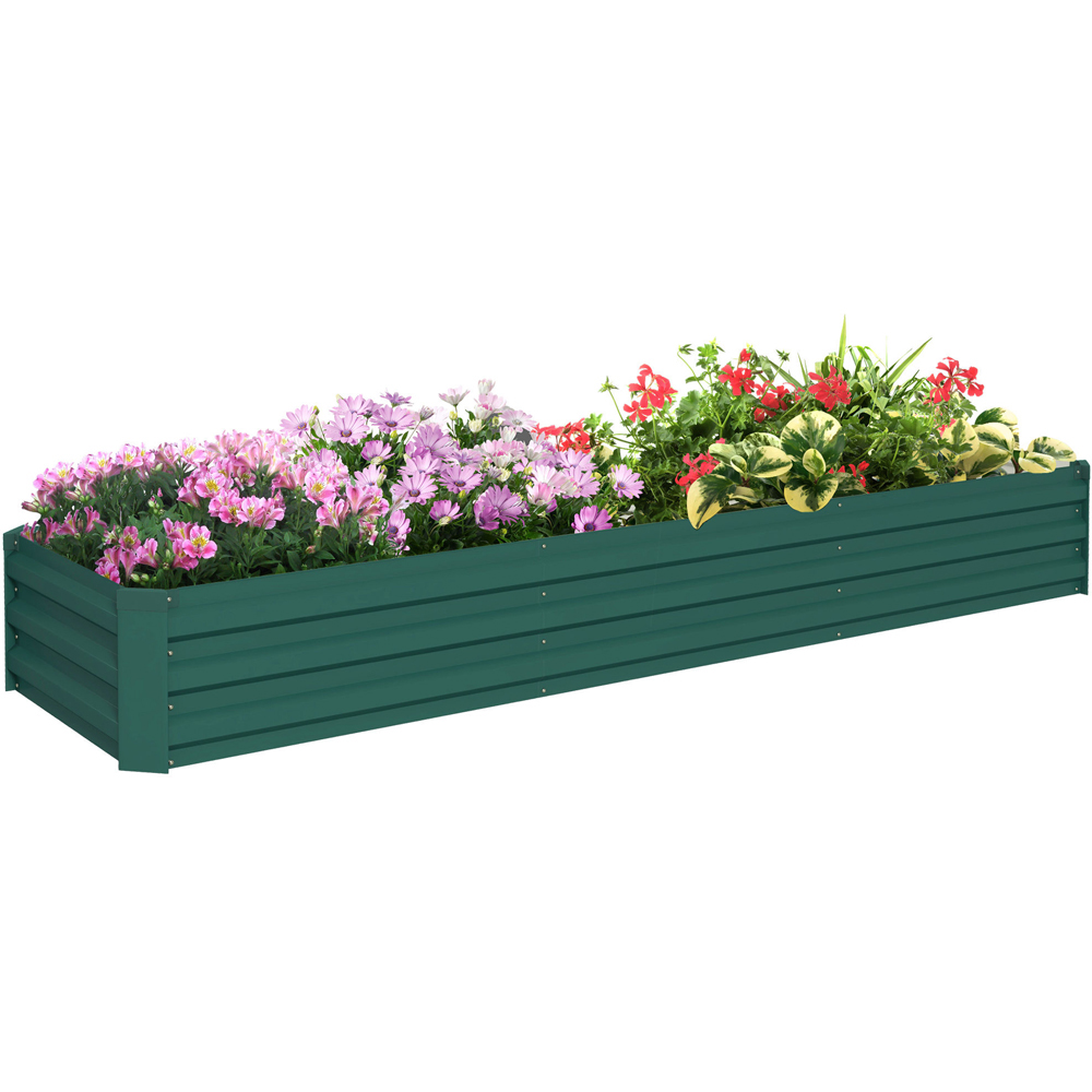 Outsunny Green Steel Galvanised Raised Garden Bed 30 x 60 x 240cm Image 1