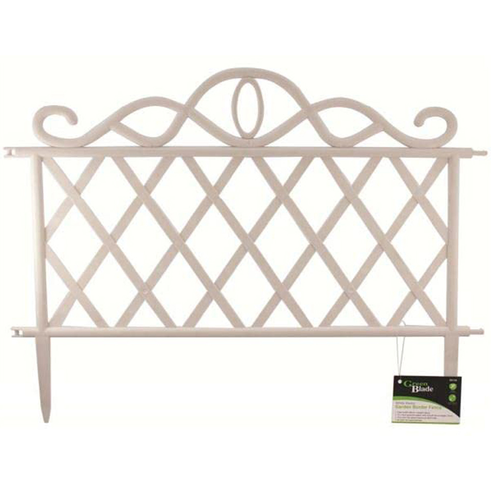 Samuel Alexander 6 Pack White Plastic Garden Patio Lawn Border Fence Edging Image 3
