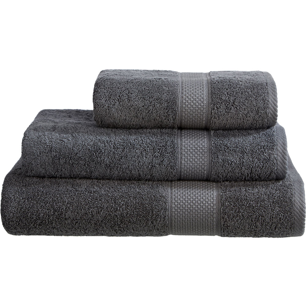 Imperial Hotel Quality Grey Combed Cotton Turkish Bath Mat Image 1