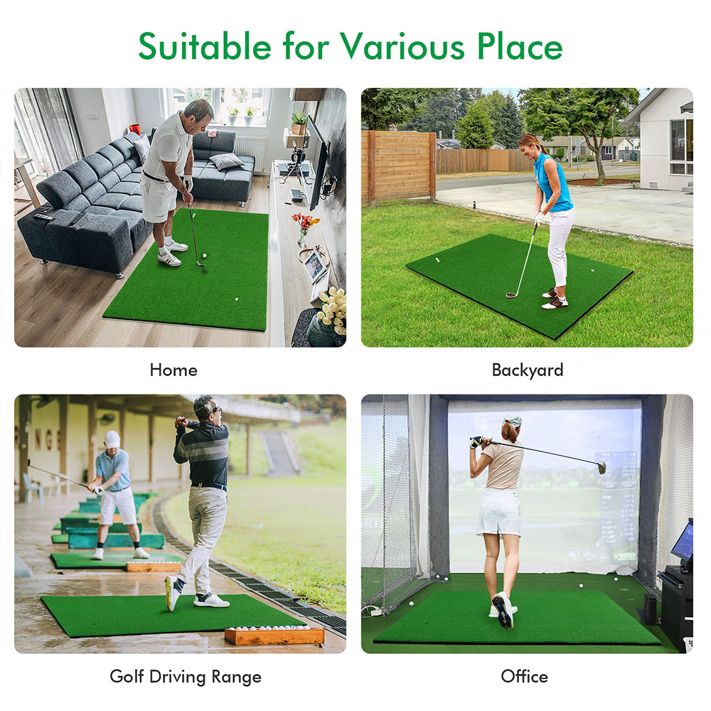 Costway Golf Hitting Mat with Synthetic Turf and 2 Tee Positions Image 8