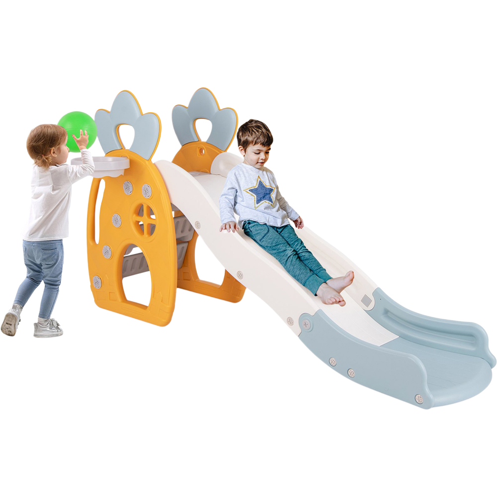 Costway Kids Freestanding Foldable Slide with Climber Image 1