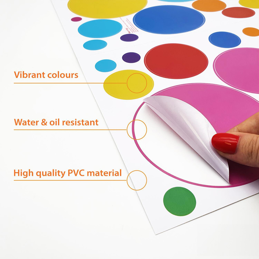 Walplus Kids Watercolour Circles Colourful Rainbow Self Adhesive Wall Stickers Image 4