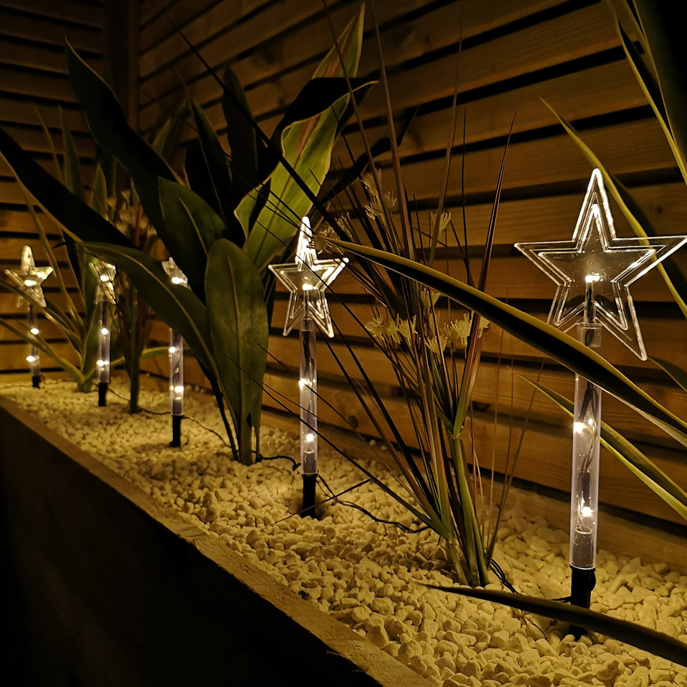 Samuel Alexander Warm White LED Star Garden Stick Light 8 Pack Image 9