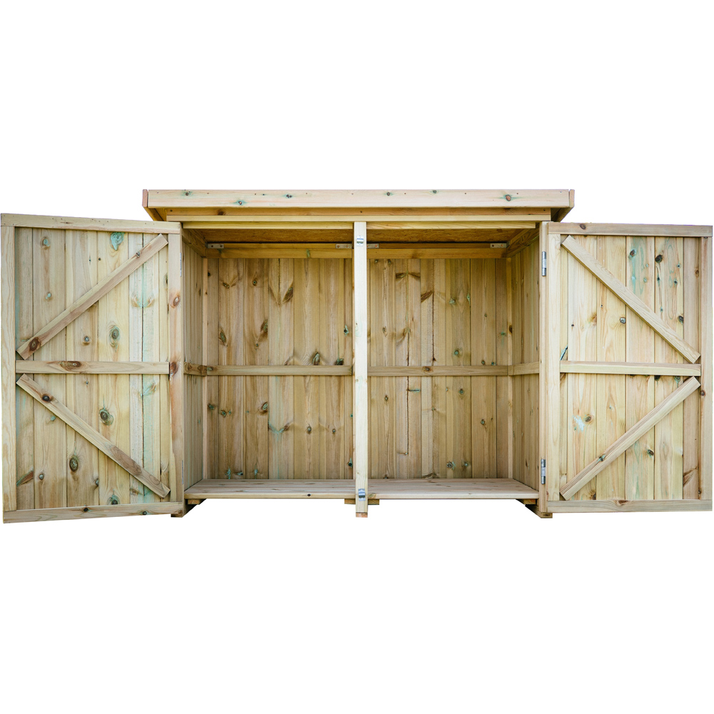 The Garden Village Mitton 4.7 x 2.6ft Medium Wooden Apex Garden Storage Shed Image 5