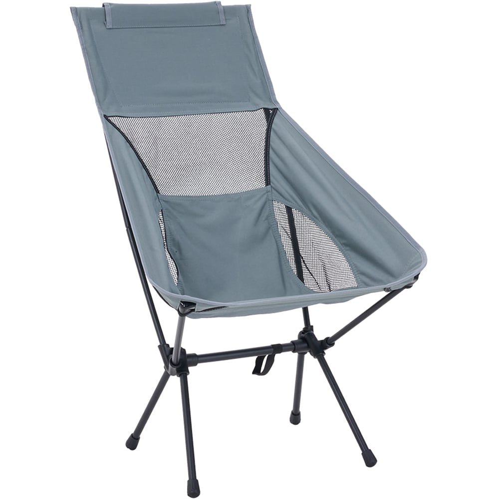 Living and Home Grey High Back Foldable Camping Chair Image 1