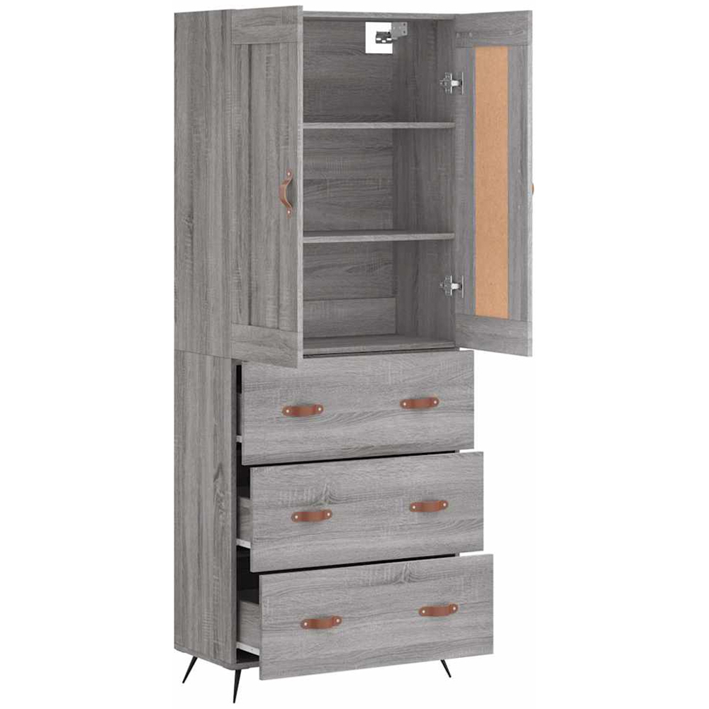 vidaXL 2 Door 3 Drawer Grey Sonoma Highboard Image 3