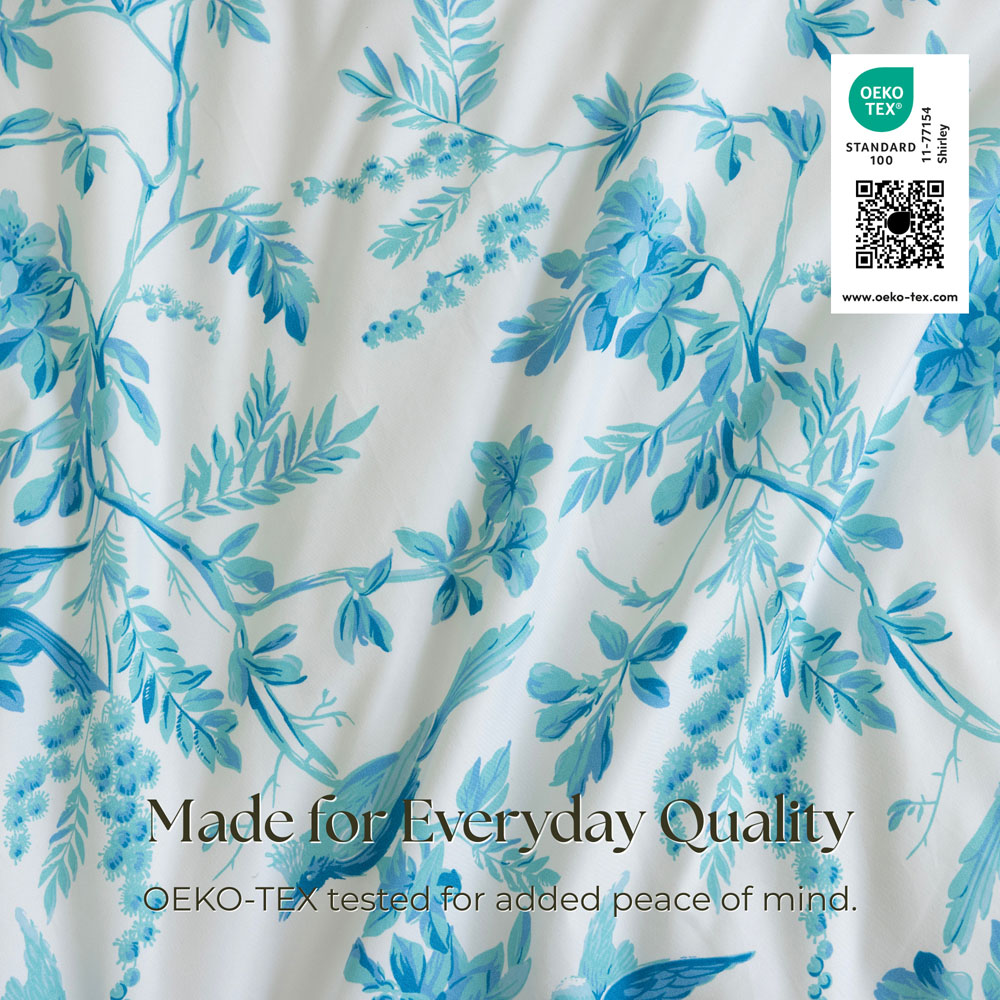 MHG Living King Size Sky Garden Blue Floral Reversible Duvet Cover Set Image 8