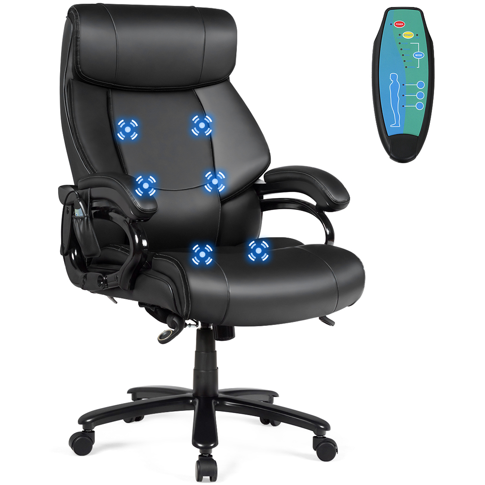 Costway Black PU Leather Massage Chair with Cushion Image 4