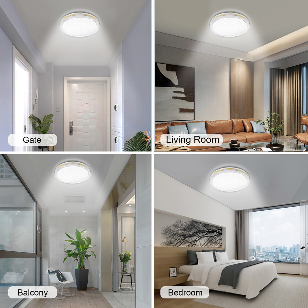 ExtraStar Gold Rimmed 18W LED Lumen Round Daylight Ceiling Light Image 4