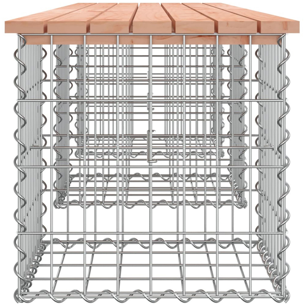 vidaXL Natural Solid Douglas Wood Gabion Design Garden Bench 203 x 44 x 42cm Image 3