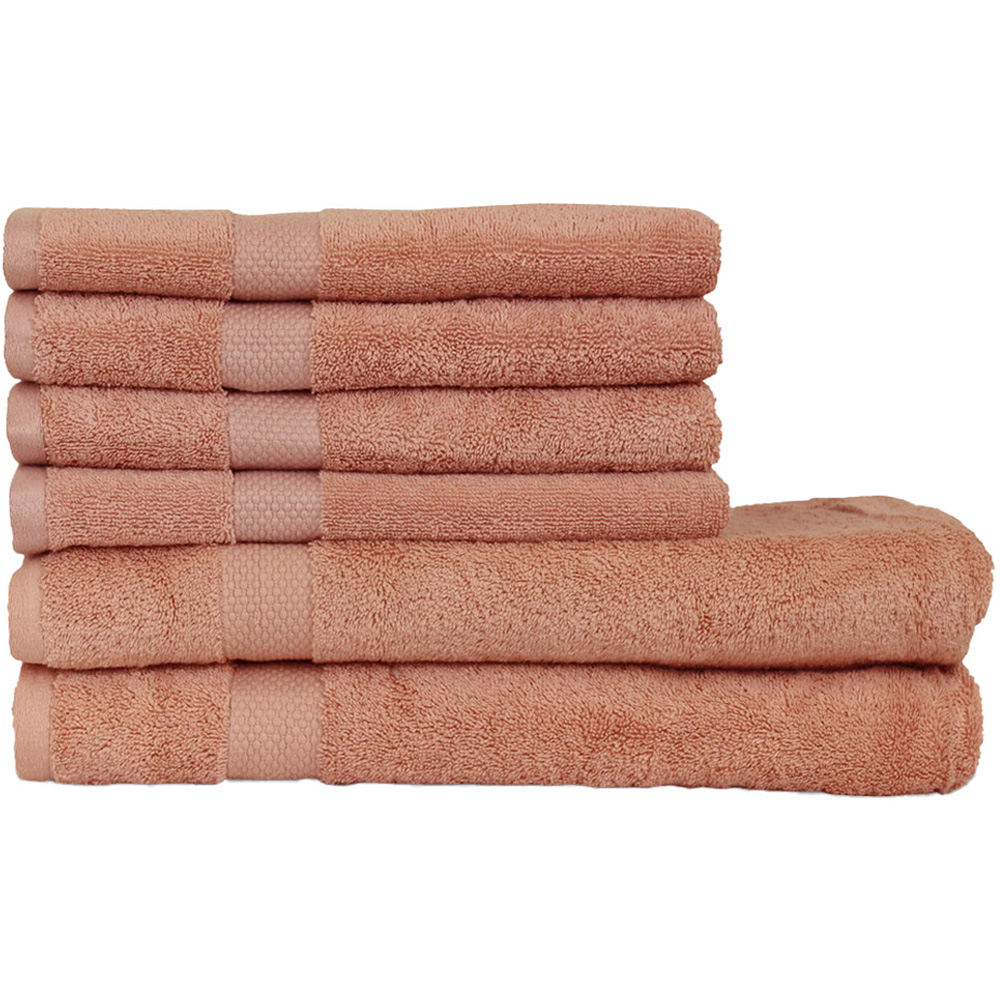 Yard Loft Combed Cotton Blush Towel Bundle with Bath Sheets Set of 6 Image 1