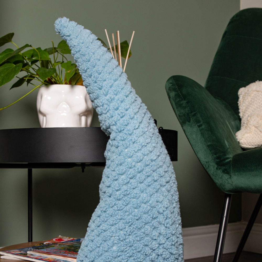 Samuel Alexander Blue Sitting Christmas Gonk Decoration with Knitted Hat 65cm Image 3