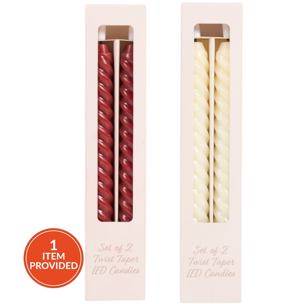 Pack of 2 Twist Taper LED Candles Image 1