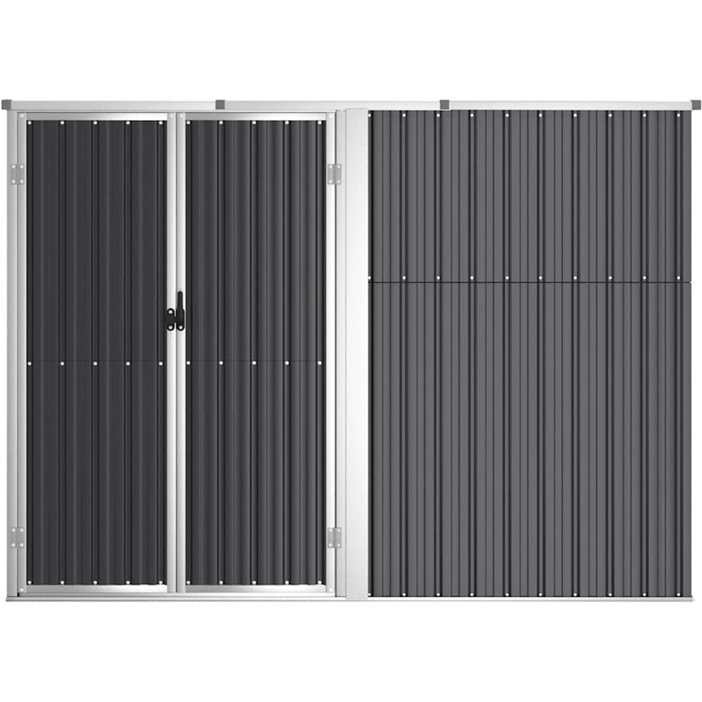 vidaXL 7.4 x 2.9ft Anthracite Galvanised Steel Pent Garden Tool Shed Image 3