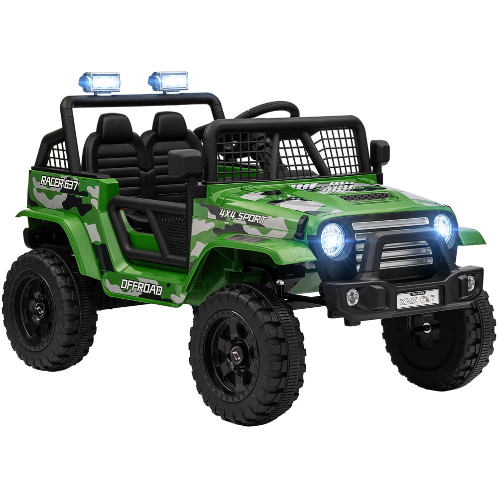Tommy Toys Green Kids Electric Truck with Suspension Ride On Car 12V Image 1