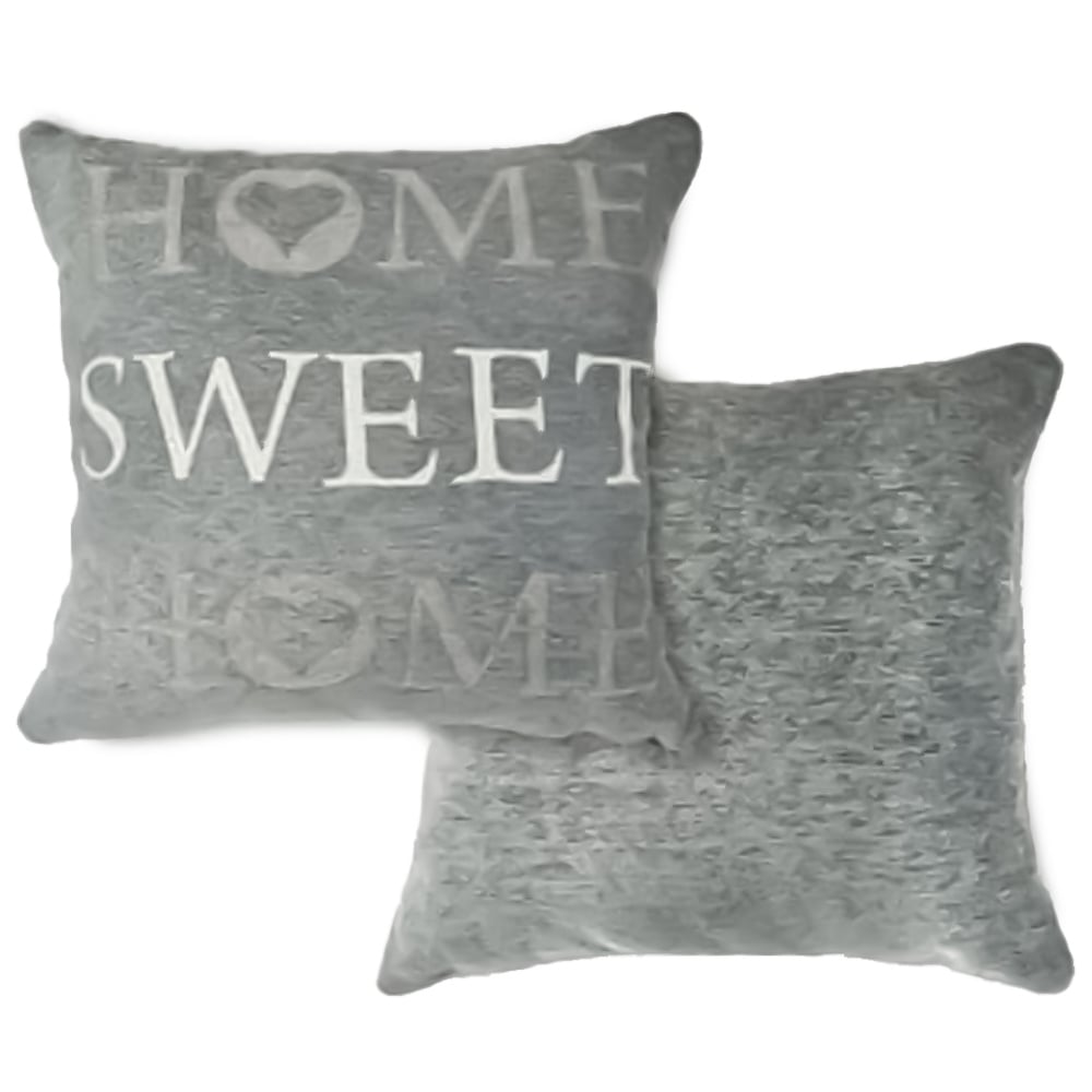 Serene Home Sweet Home Silver Cushion Cover 43 x 43cm Image