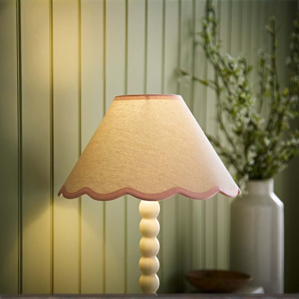 ValueLights Florie Scallop Pink Trim Small Shade Image 2