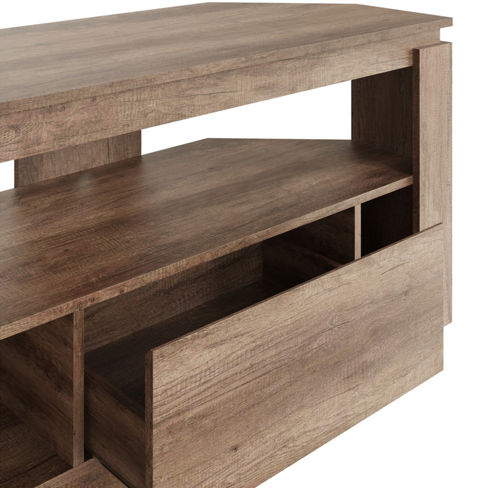 GFW Canyon Single Drawer Single Shelf Oak Corner TV Unit Image 6