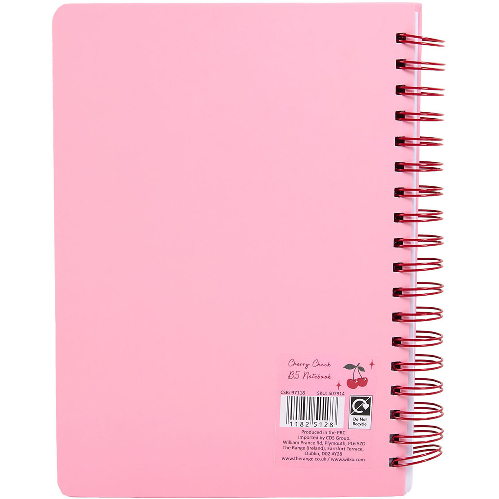 Cherry Check B5 Notebook Image 5