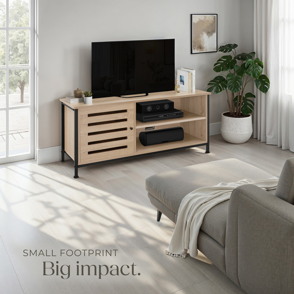 Tectake Galway Single Door 2 Shelf Sonoma Oak TV Stand Image 8