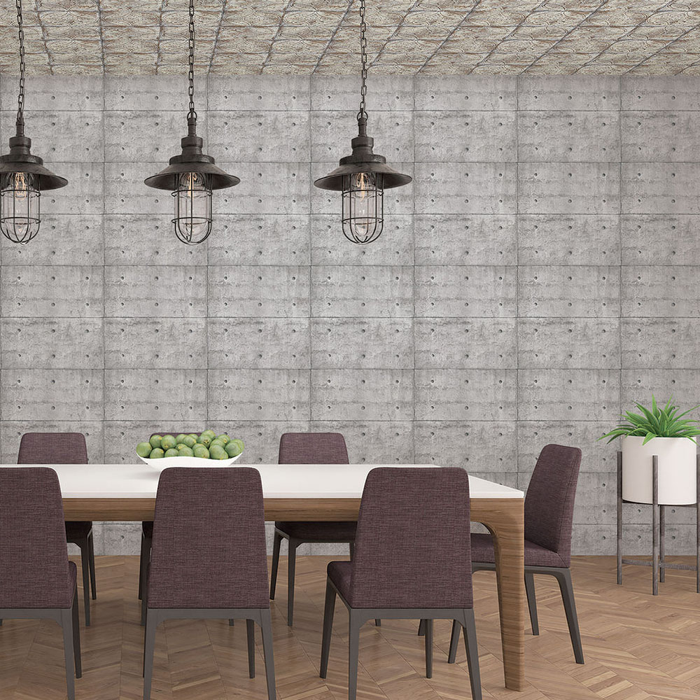 Galerie Grunge Grey Concrete Slab Effect Wallpaper Image 2