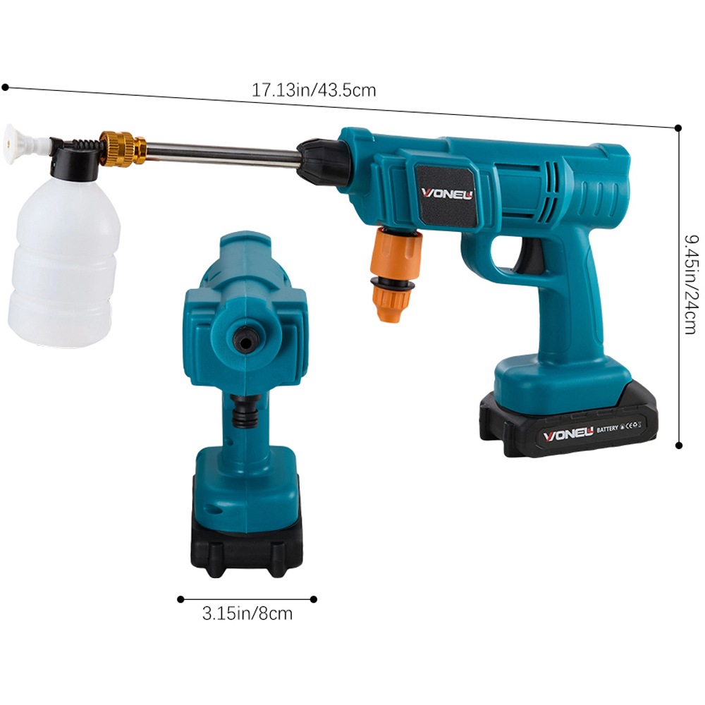 Living and Home GT200026 260W Blue Cordless Handheld Pressure Washer with 2 Batteries and 5m Hose Image 8