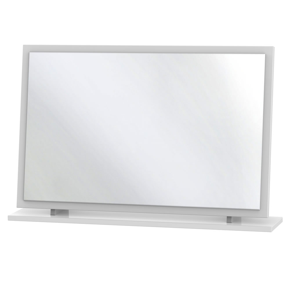 Malaga 49 x 75cm Soft Grey Gloss Mirror Image 1