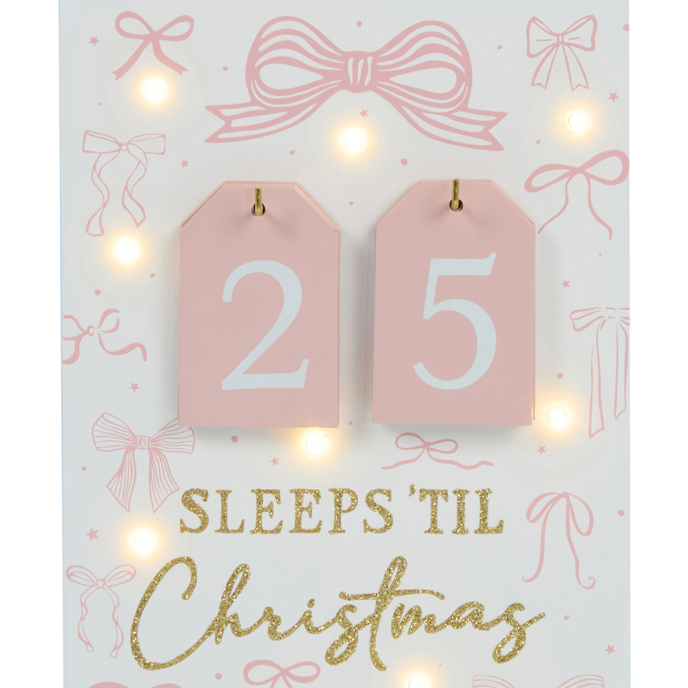 Sleeps Til Christmas Bow LED Advent Image 6