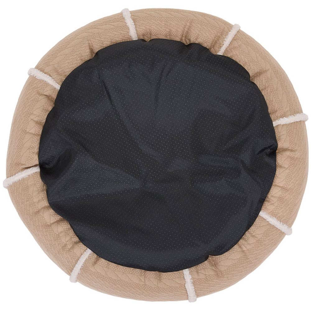 H&O Direct 60cm Light Brown Plush Warm Pet Bed with Anti-Slip Bottom Image 3