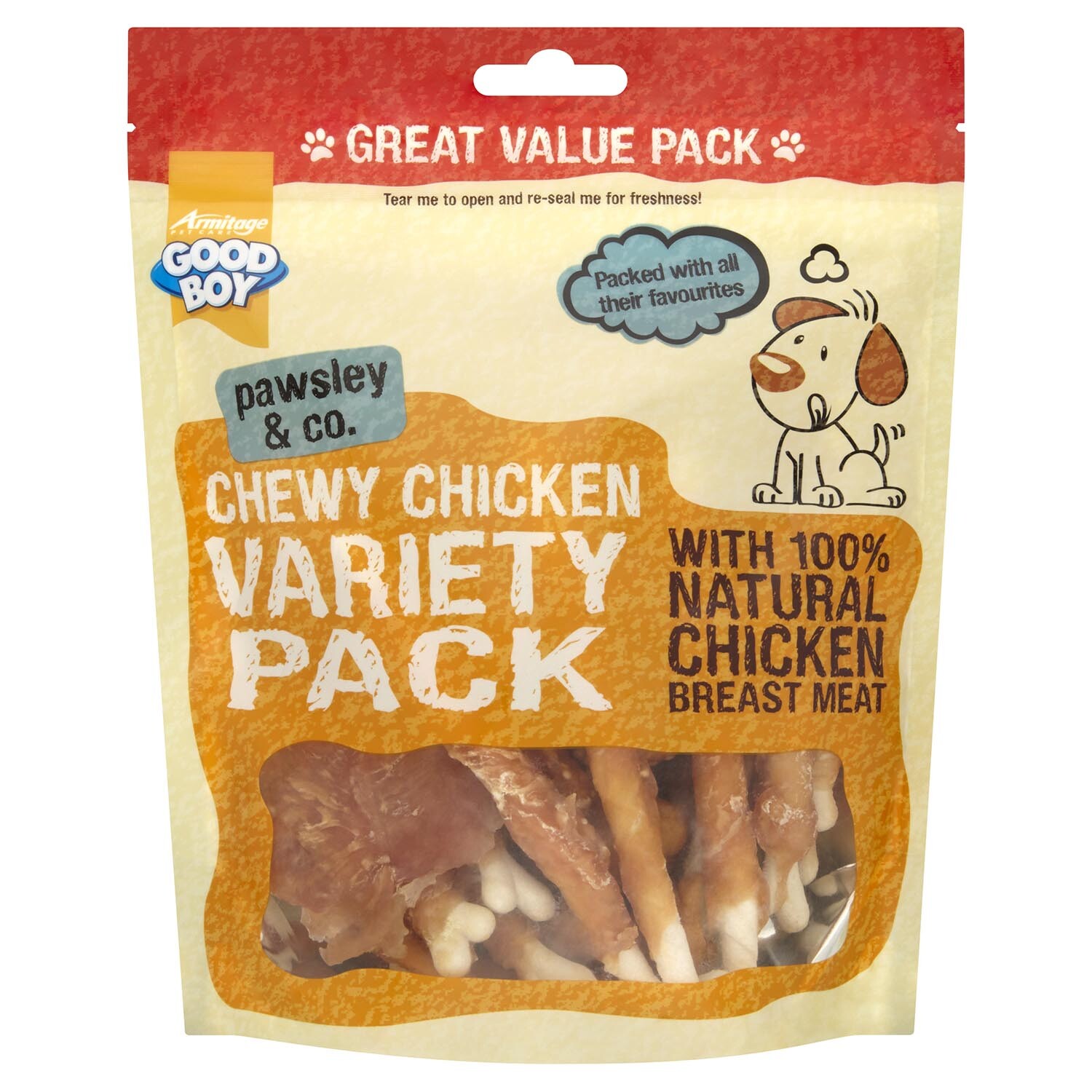 Good Boy Pawsley Variety Pack Chewy Chicken Dog Treat 320g Image 2