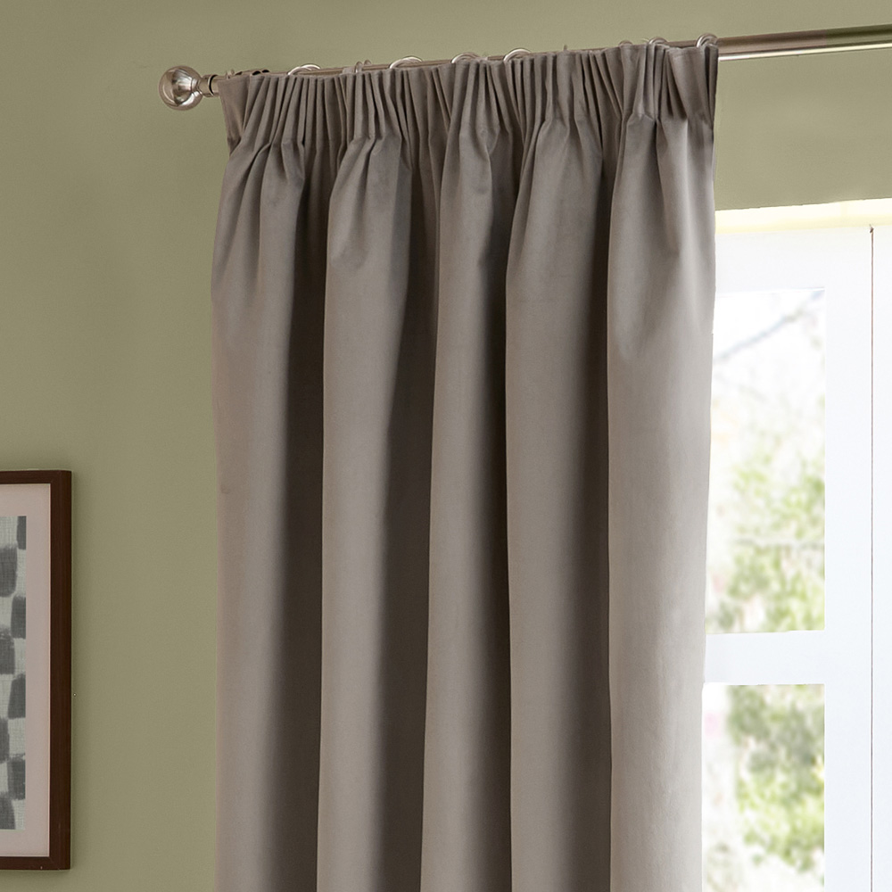 Furn The Ultimate Silver Velvet Blackout Pencil Pleat Curtains 168 x 137cm Image 4