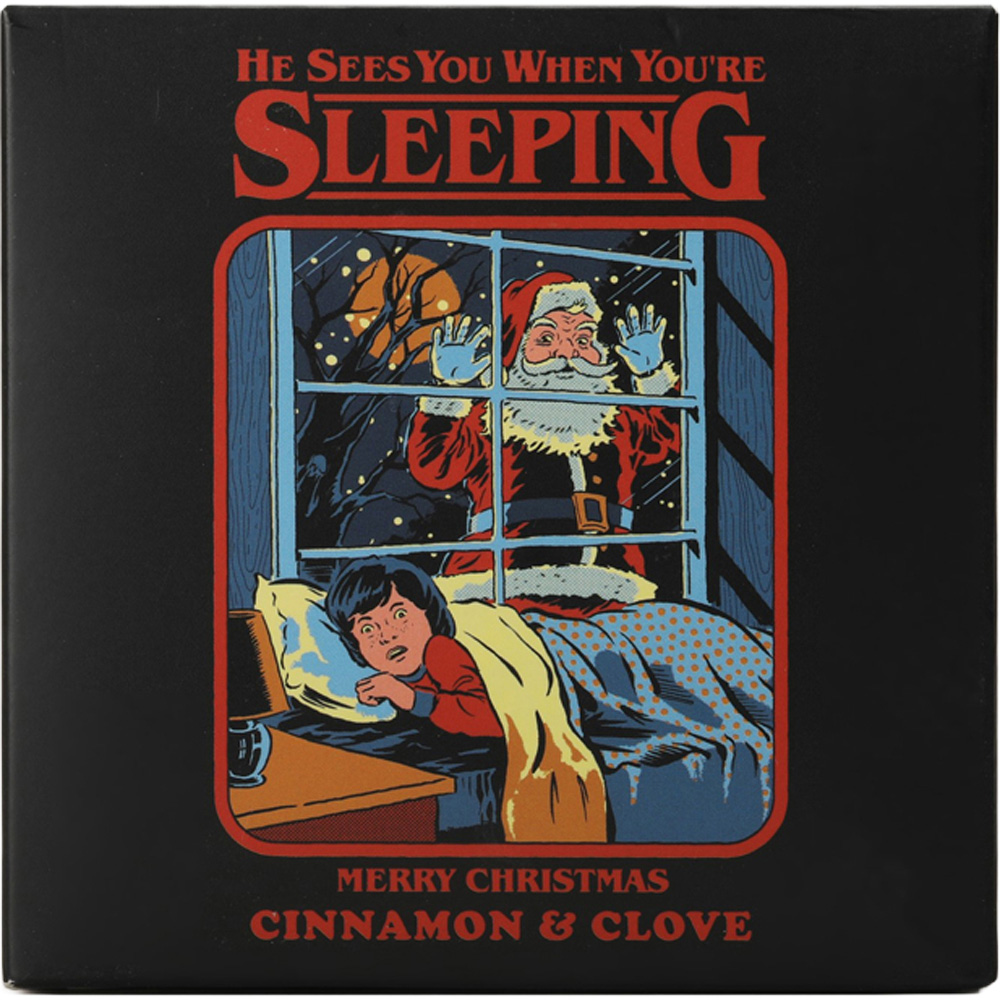 Steve Rhodes He Sees You When You're Sleeping Cinnamon and Clove Scented Candle with Black Mug Image 2