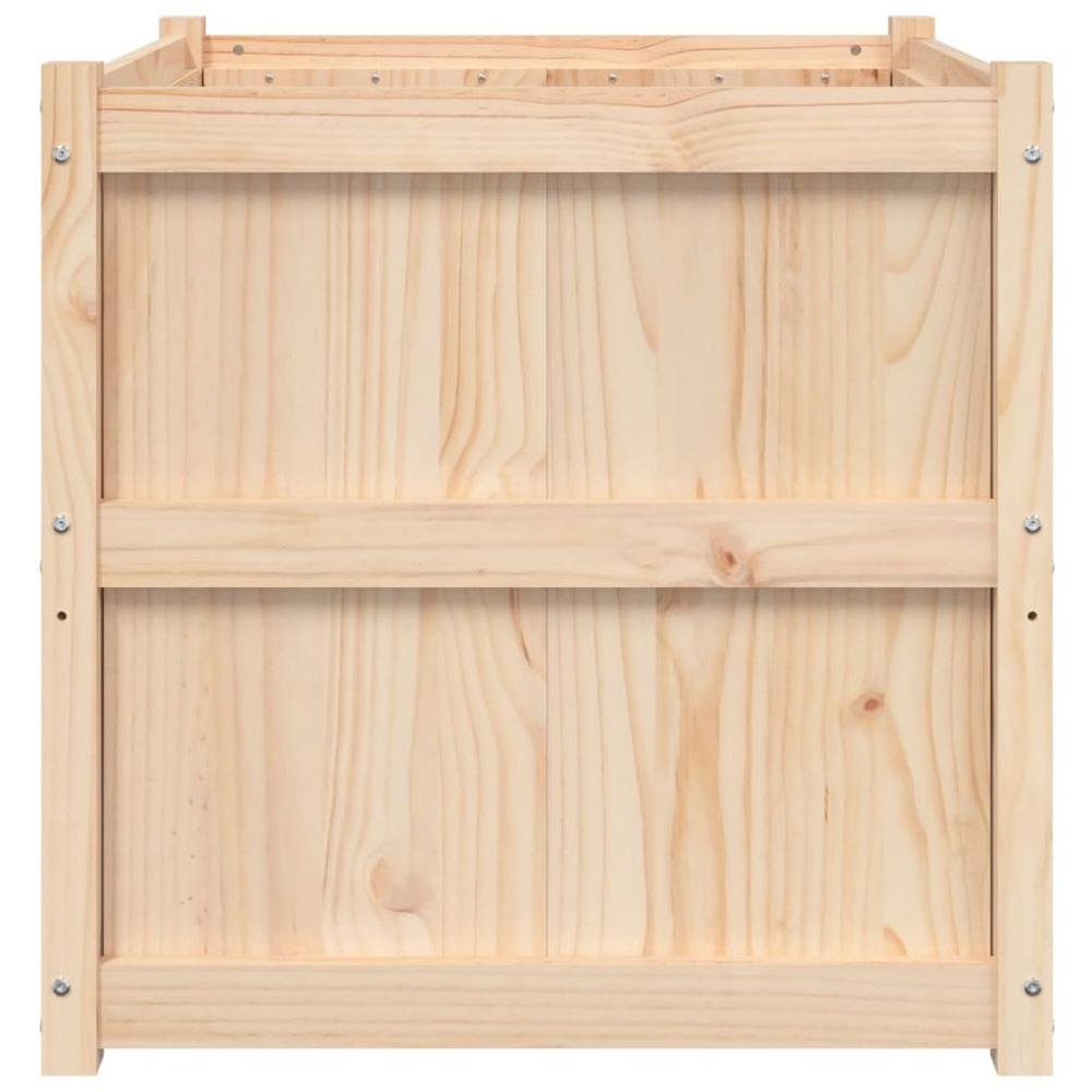 vidaXL Natural Solid Pine Wood Garden Planter 70cm Image 4