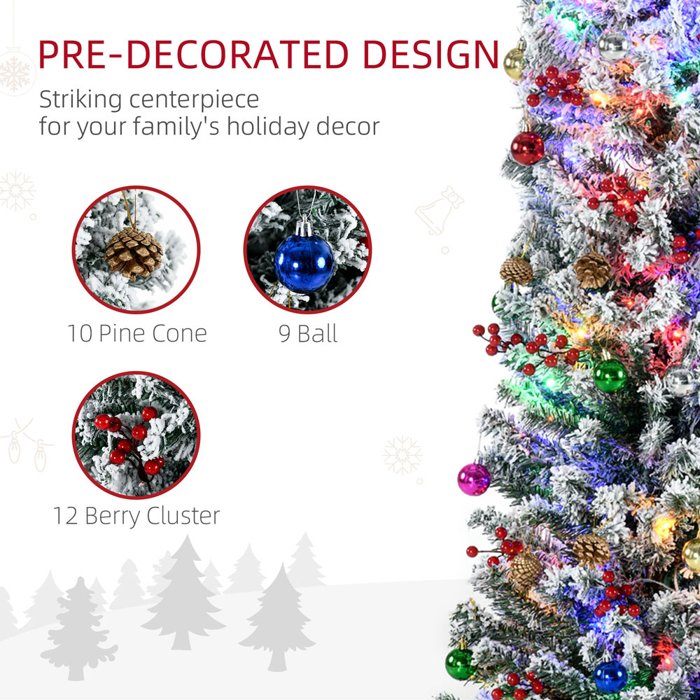 Everglow Pre-Lit Green Artificial Christmas Trees with Decoration Ornament 6ft Image 5