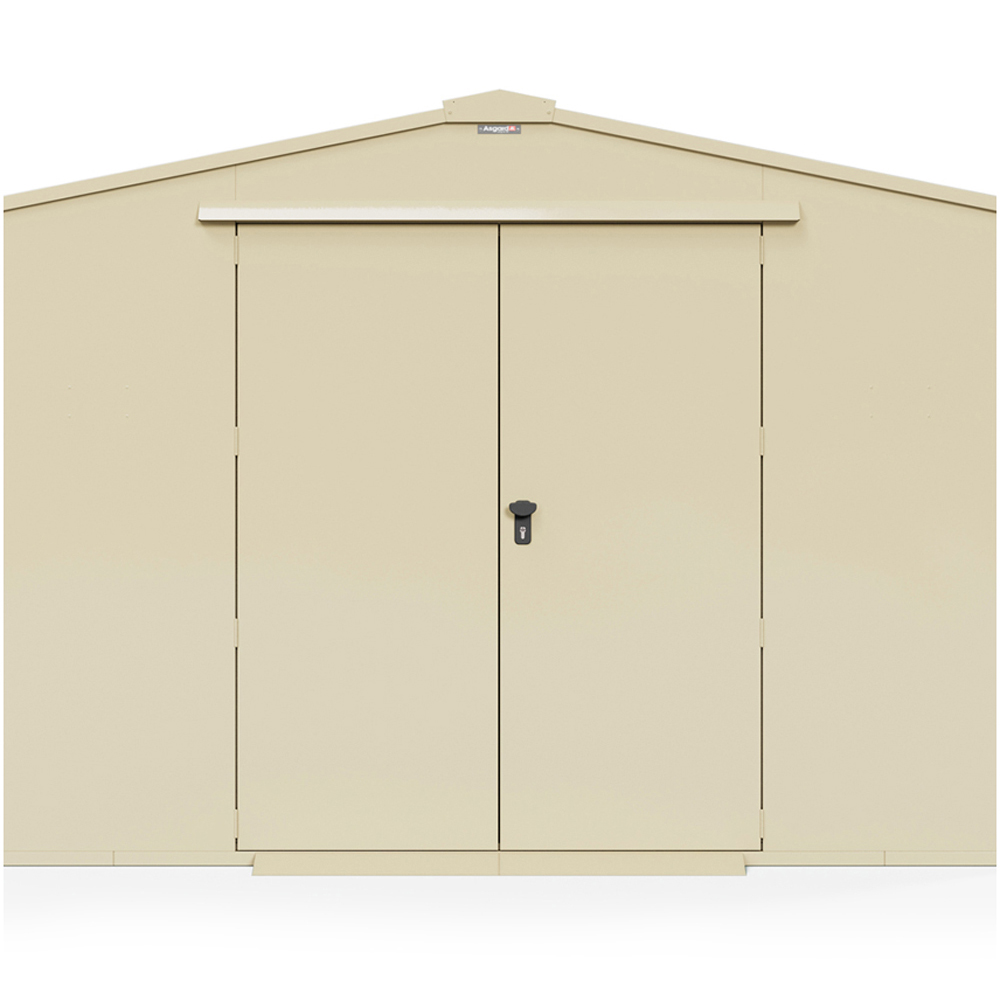 Asgard Garrison 10 x 11ft Double Door Cream High Security Apex Workshop Shed Image 3