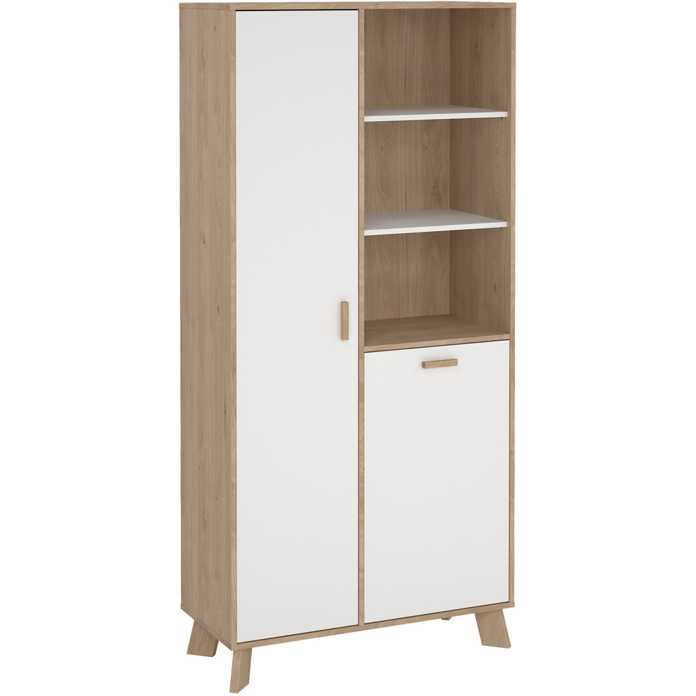 Furniture To Go Ikast 2 Door White and Brown Cabinet Image 2