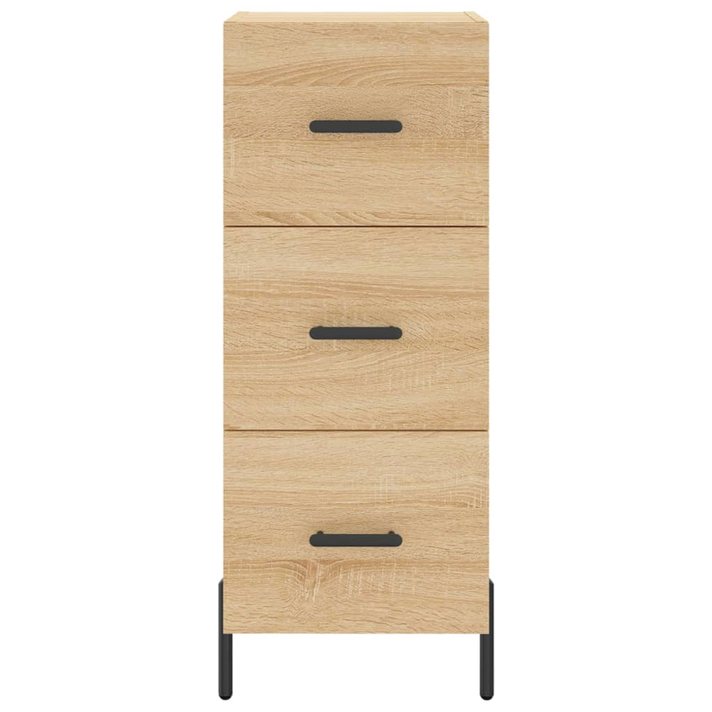 vidaXL Single Glass Door 3 Drawer Sonoma Oak Highboard Image 6