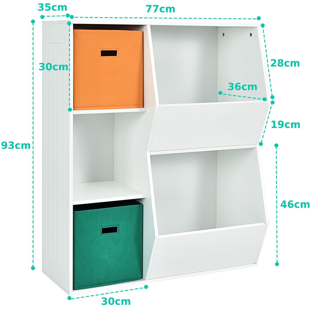 Costway White Kids Storage Cabinet with Baskets Image 8