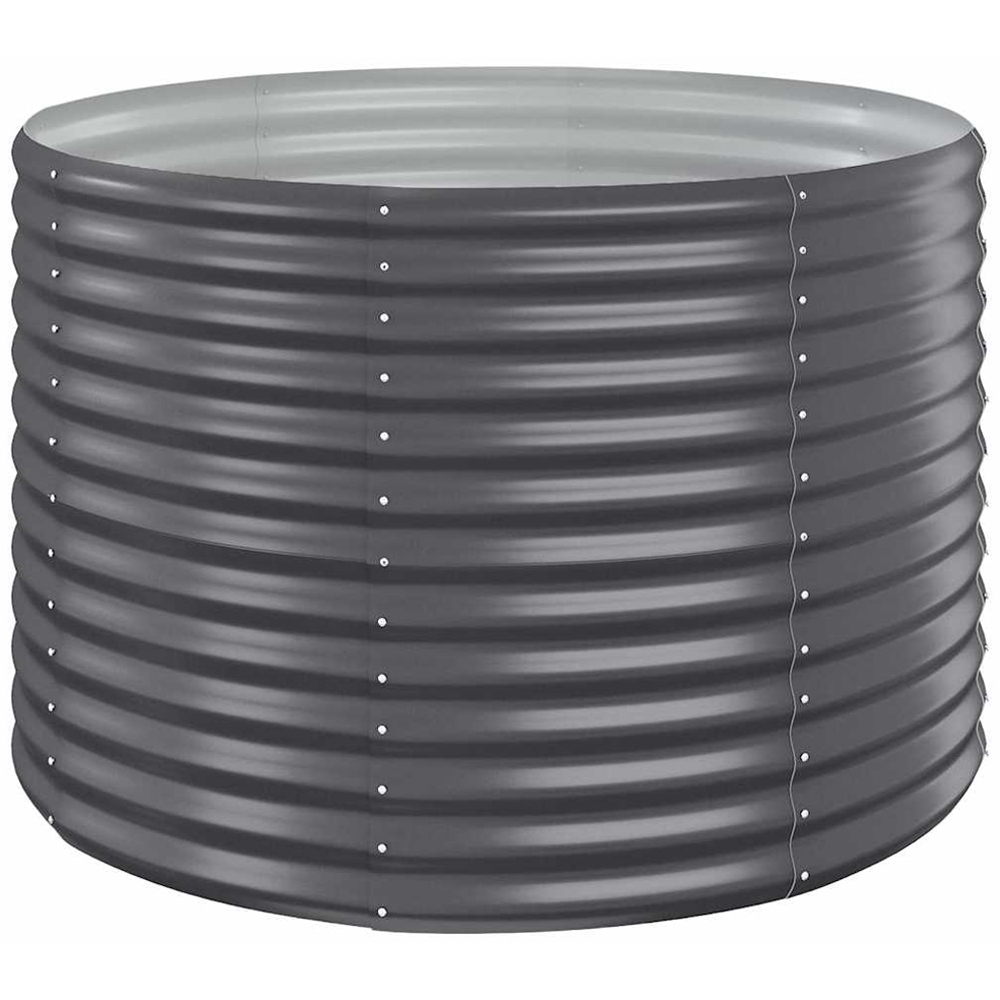 vidaXL Anthracite Galvanised Steel Raised Garden Bed 100 x 100 x 68cm Image 1