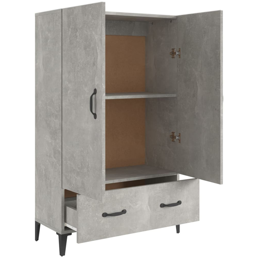 vidaXL 2 Door Single Drawer Concrete Grey Highboard Image 7