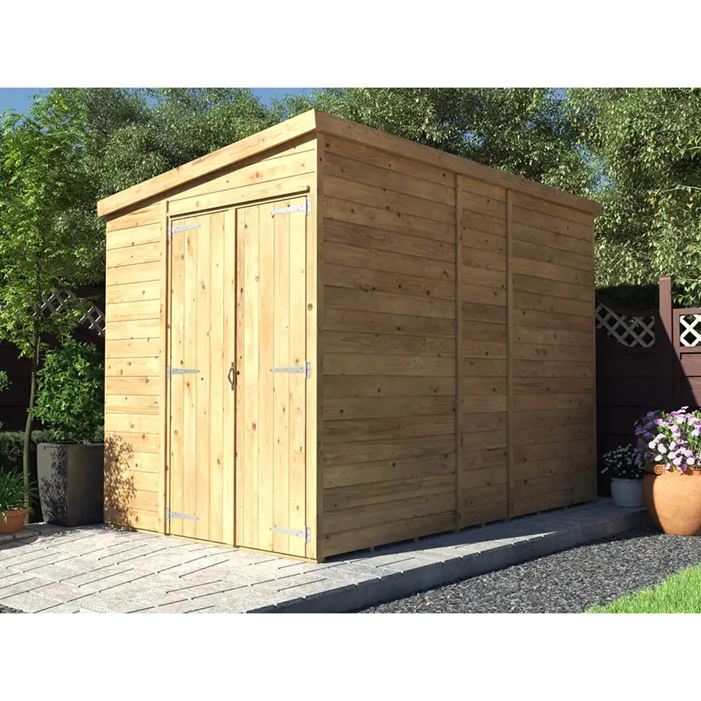 Dunster House Overlord 6 x 10ft Modular Brown Pent Garden Shed Image 3