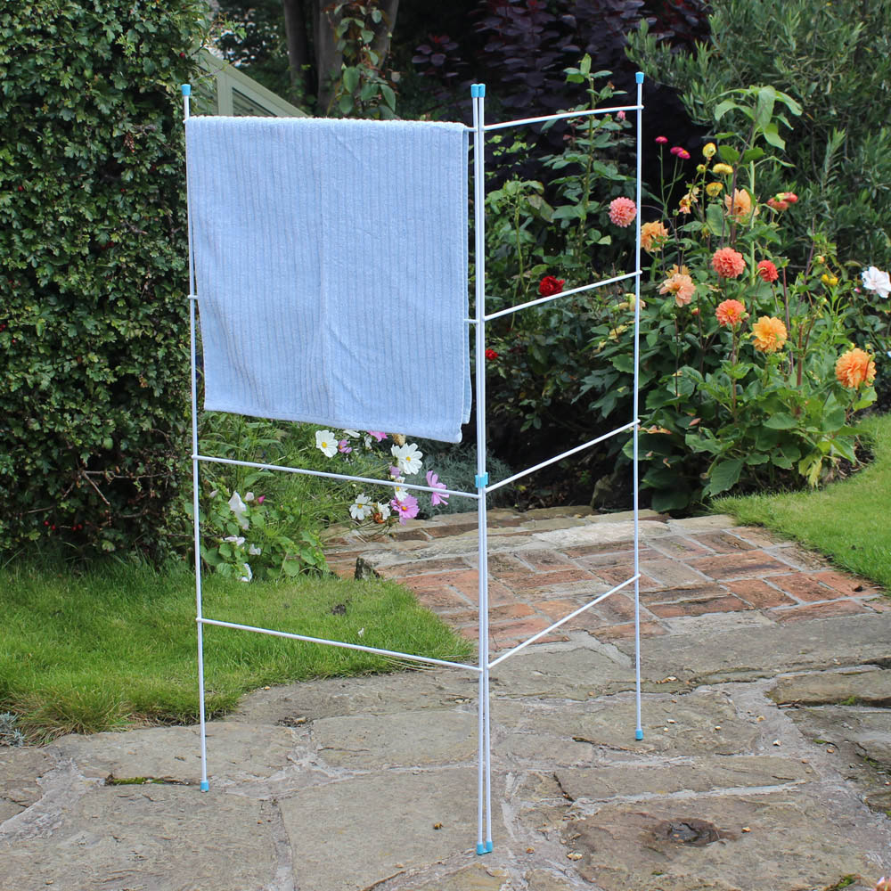 JVL White 2 Fold Wire Clothes Airer 4m Image 4